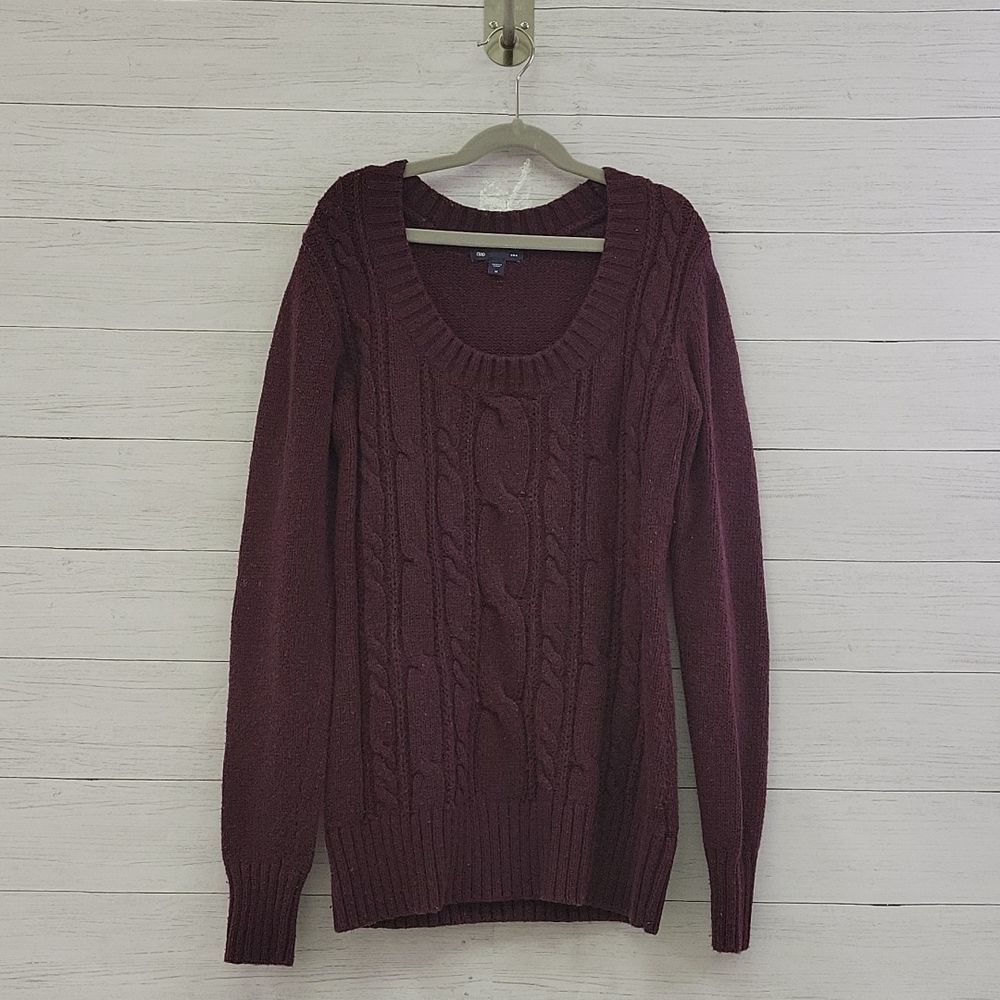 Burgundy cable knit